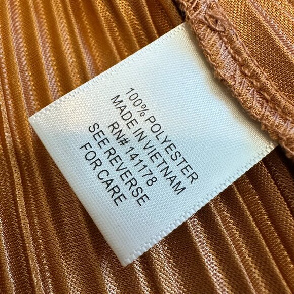 Kirious Copper Pleated Mini Dress Sleeveless Empire Waist Stretch Party Sz Small - Picture 11 of 12